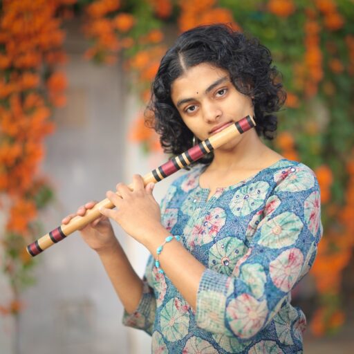 Inika Ranna Playing Bansuri, Indian Bamboo flute in Hindustani classical music style